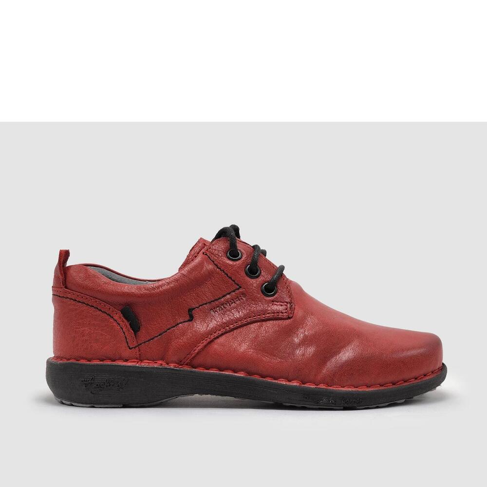 NEW KCR GROUP women's old-fashioned leather shoes in red